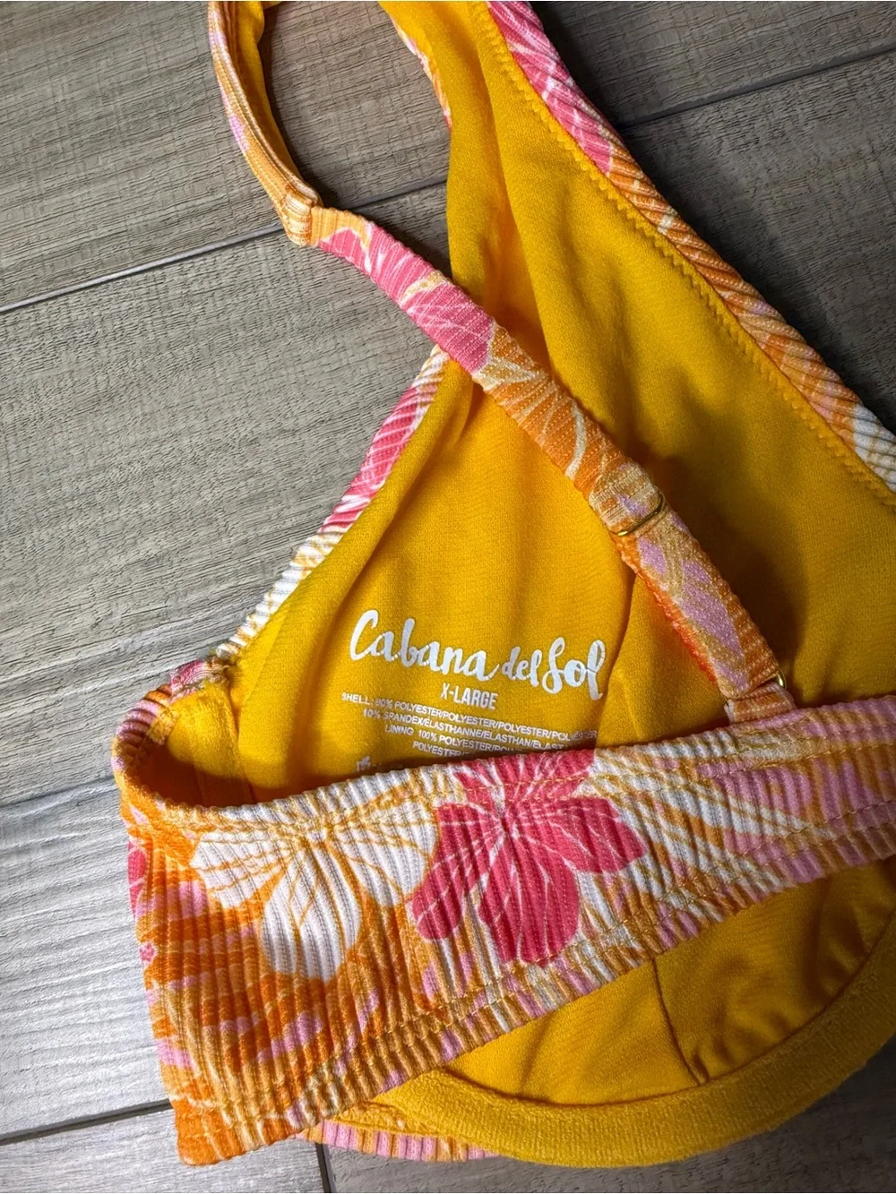 Cabana Del Sol XL Floral Underwire Bikini Set Orange Pink Y2K Tropical